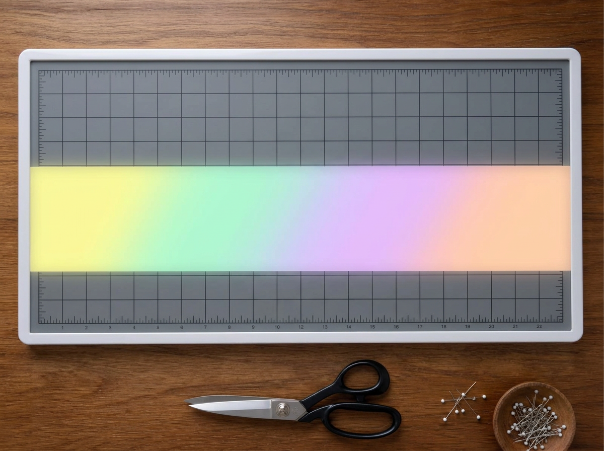 Power on. A pastel gradient wakes the mat.